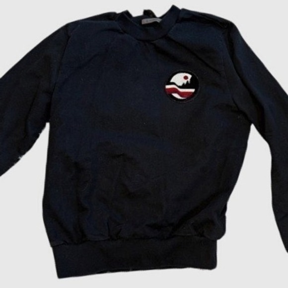 Canali Other - Canali Black Edition Mens Cotton Sweatshirt Graphic Patch Black Size 48 Italy
